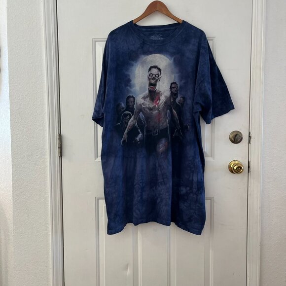 The Mountain Unisex Blue Tie-Dye Zombie Walking Dead Style Tee Shirt Sz 3XL - Picture 2 of 7